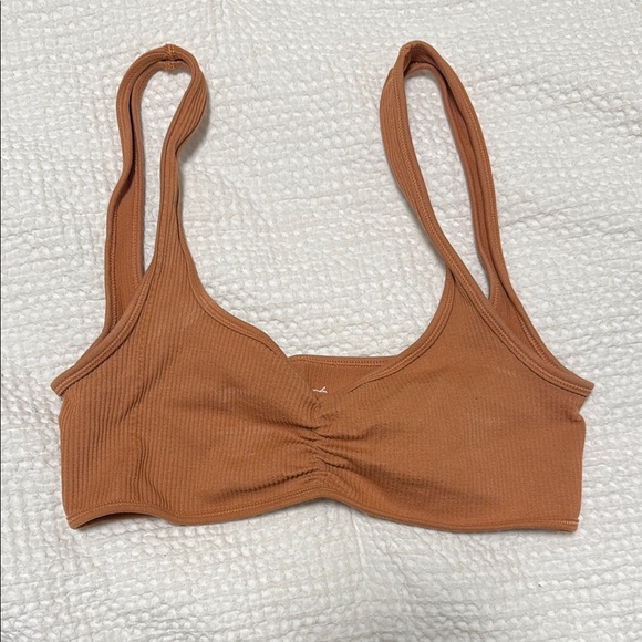 Rust Ribbed Crop Top - Picture 1 of 4